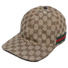 Boné Gucci em tela GG bege Bege