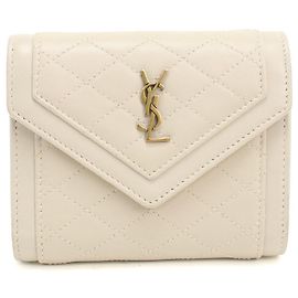 Saint Laurent Tri-fold Wallet in Ivory Cream