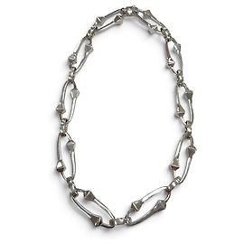 Collar Gucci Chiodo AG925 de Cadenas Entrelazadas Plata