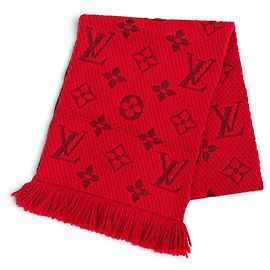 Stole à franges Ruby Monogram Louis Vuitton Rouge