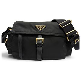 Prada 1BD394 Explorer Medium Shoulder Bag Black Golden