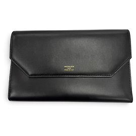 Balenciaga Envelope Leather Long Wallet Black