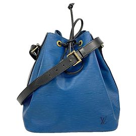 Borsa a tracolla Louis Vuitton Epi Bicolor Petit Noé Nero Blu