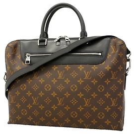 Sac briefcase Louis Vuitton Monogram Macassar Marron Noir