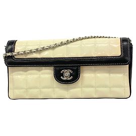 Bolso de hombro con cadena Chanel Chocolate Bar Negro Blanco