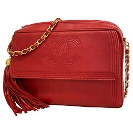 Borsa a tracolla Chanel in pelle rossa Rosso
