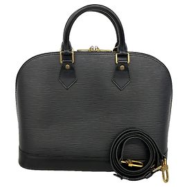 Louis Vuitton Alma Epi Leather Handbag Black