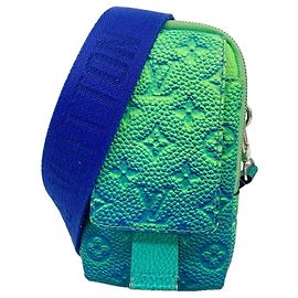 Louis Vuitton Taurillon Illusion Shoulder Bag Blue Light green