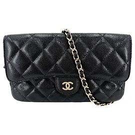 Bolsa de Ombro Chanel Matelassé com Aba para Mulher Preto Branco