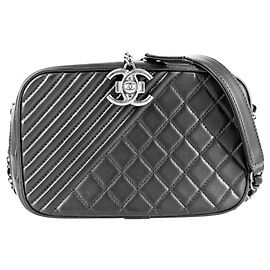 Borsa a Tracolla Chanel Boy Camera Nero Bianco Altro
