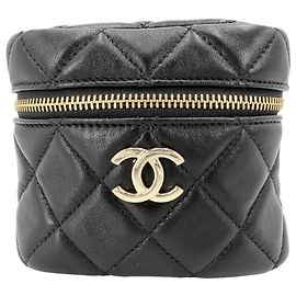 Chanel Matelassé Mini Handbag Black White