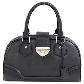 Sac Boston Louis Vuitton Bowling Montaigne GM en cuir Epi Noir Noir