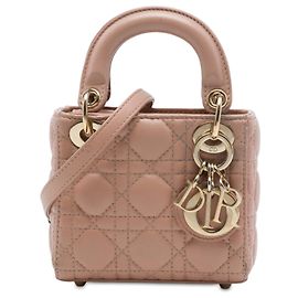 Dior Brown Micro Lambskin Cannage Lady Dior Brown Flesh
