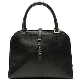 Bolsa Jackie Gucci em couro de bezerro grão preto Preto