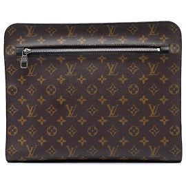 Louis Vuitton Brown Monogram Macassar Portfolio Case Marron