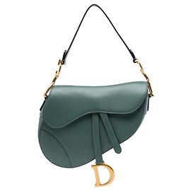 Bolsa Saddle Dior em pele de vitelo lisa verde Verde