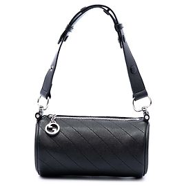 Borsa a spalla cilindrica Mini Blondie in pelle nera Gucci Nero