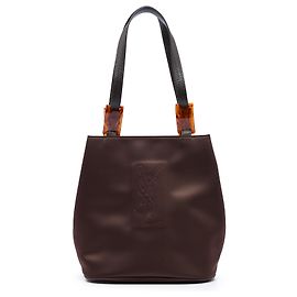 Sac cabas Saint Laurent en nylon marron et écaille Marron Marron foncé