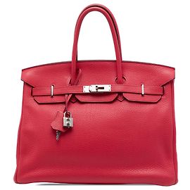 Hermès Red Clemence Birkin Retourne 35 Rouge