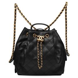 Chanel Black Medium Quilted Caviar Chanel 25 Backpack Black