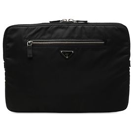 Capa para portátil Prada em Tessuto com acabamento em Saffiano preto Preto