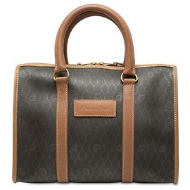 Dior Black Honeycomb Coated Canvas Boston Bag Black