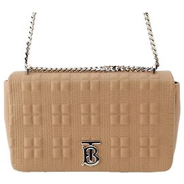Burberry Lola Crossbody em pele de cordeiro acolchoada castanha Medium Marrom