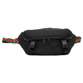 Borsa cintura Gucci Black Canvas Techno Web Nero