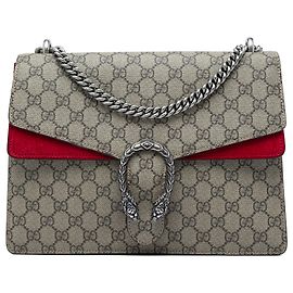 Bolsa de Ombro Gucci Dionysus Medium GG Supreme Bege Bege