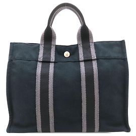 Hermès Black Canvas Fourre Tout PM Black