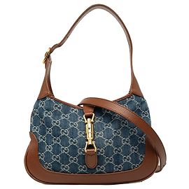 Gucci Borsa a tracolla Jackie 1961 Small in denim blu GG Blu Altro