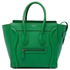 Céline Celine Sac Cabas Luggage en Micro Veau Grainé Vert Vert