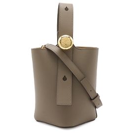 Mini borsa a secchiello Pebble in pelle marrone LOEWE Marrone Taupe