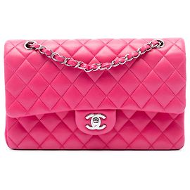 Chanel Pink Medium Classic Lambskin Double Flap Pink