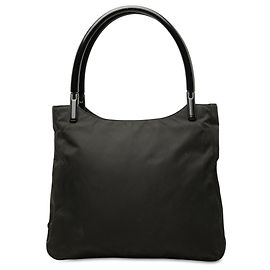 Prada Black Tessuto Resin Handle Tote Black