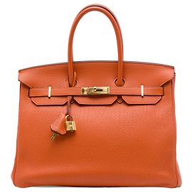 Hermès Orange Togo Birkin Retourne 35 Orange