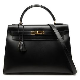 Hermès Black Box Calf Kelly Sellier 32 Nero