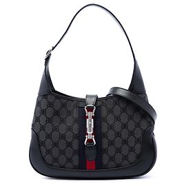 Balenciaga Black Gucci The Hacker Project Small BB Canvas Web Jackie 1961 Crossbody Noir
