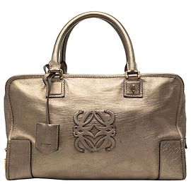 LOEWE Amazona 35 en cuir métallisé doré Doré