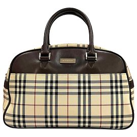 Bolsa Burberry Beige House Check Canvas Bege