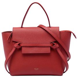 Céline Bolso cinturón Celine Nano de piel de becerro granulada roja Roja