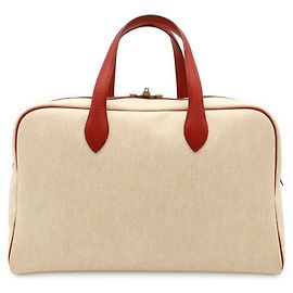Hermès Sac Boston Hermes Victoria 43 Rouge Beige