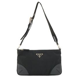 Bolsa de Ombro Prada Triangle Tessuto Light Preto