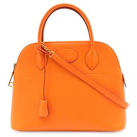 Hermès HERMES Bolide 31 Handbag in Orange Gulliver Leather Orange