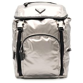 Prada Triangle Backpack/Shoulder Bag Silvery