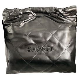 Sac Cabas Chanel 22 Large en cuir noir Noir