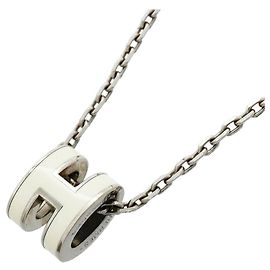 Hermès Collar de metal Mini Pop H Hermes Plata Blanco