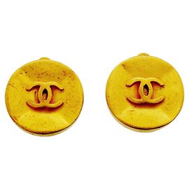 Boucles d'oreilles clips Chanel plaquées or Doré