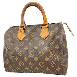 Louis Vuitton Monogram Speedy 25 Handbag Brown