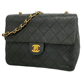 Chanel Mini Matelassé Chain Shoulder Bag Black
